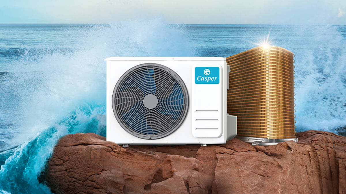Dàn tản nhiệt được mạ vàng trên điều hòa Casper EcoAir