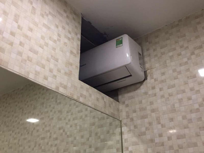 Thiết kế tường phòng mất đi tính thẩm mỹ khi lắp 1 máy lạnh chung 2 phòng